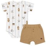 Body curto c/ Short em algodão egípcio Vintage Toys Azul - Mini & Co