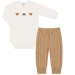 Body curto c/ Calça em algodão egípcio e tricot Vintage Toys Azul - Mini & Co