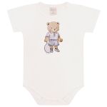 Body curto c/ Short em algodão egípcio Urso Tenista - Mini & Co