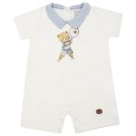 Macacão curto c/ golinha em algodão egípcio Urso Tenista - Mini & Co.