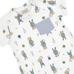 Macacão curto em algodão egípcio Urso Tenista - Mini & Co.
