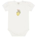 Body curto c/ Cobre Fraldas em algodão egípcio e tricot Limão Siciliano - Mini & Co.