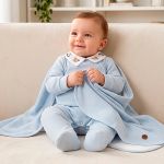 Manta em tricot Vintage Toys Azul - Mini & Co.