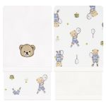 Kit com 2 toalhinhas de boca atoalhadas Urso Tenista - Mini & Co.