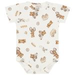 Body curto em algodão egípcio Urso Azul - Mini & Co.