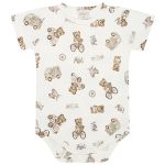 Body curto em algodão egípcio Ursa Rosa - Mini & Co.
