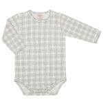 Body longo em algodão egípcio Urso Azul Xadrez - Mini & Co.