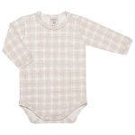 Body longo em algodão egípcio Ursa Rosa Xadrez - Mini & Co.
