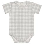 Body curto em algodão egípcio Urso Azul Xadrez - Mini & Co.