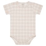 Body curto em algodão egípcio Ursa Rosa Xadrez - Mini & Co.