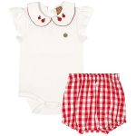 Body curto c/ Short em algodão Vichy Fruits - Up Baby