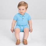 Body Polo em suedine Azul Céu - Up baby