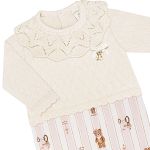 Macacão longo c/ golinha em tricot e algodão egípcio Vintage Toys Rosa - Mini & Co.