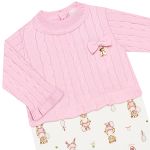 Macacão longo c/ golinha em tricot e algodão egípcio Ursa Tenista - Mini & Co.