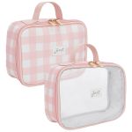 Kit 2 Necessaires para bebê Vichy Rosa - Just Baby