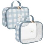 Kit 2 Necessaires para bebê Vichy Azul - Just Baby