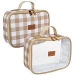 Kit 2 Necessaires para bebê Vichy Bege - Just Baby