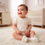 Body curto Banho de Sol c/ Golinha em tricotil Marfim - Bibe
