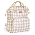 Mochila Maternidade Multifuncional Vichy Bege - Just Baby