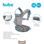 Mochila Canguru para bebê Cinza (3m+) - Buba