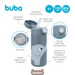 Garrafa Térmica Inox Parede Dupla Cloudy Azul 320ml (3a+) - Buba