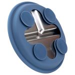 Pratinho em Inox e Silicone com Divisórias e Ventosa Azul (6m+) - Buba