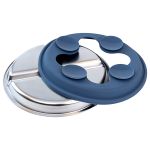 Pratinho em Inox e Silicone com Divisórias e Ventosa Azul (6m+) - Buba