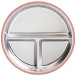 Pratinho em Inox e Silicone com Divisórias e Ventosa Rosa (6m+) - Buba