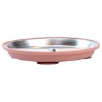 Pratinho em Inox e Silicone com Divisórias e Ventosa Rosa (6m+) - Buba