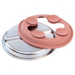 Pratinho em Inox e Silicone com Divisórias e Ventosa Rosa (6m+) - Buba