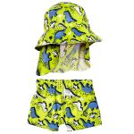 Conjunto de banho Dinos: Boné + Shorts c/ proteção UV FPS +50 - Tip Top