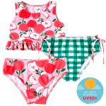 Conjunto de banho Biquíni Cropped c/ proteção UV FPS +50 Apple - Tip Top