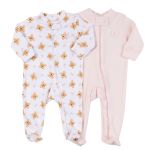 Pack 2 Macacões Longos Zíper em Algodão Egípcio Teddy Girl - Coquelicot