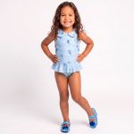 Maiô regata babadinhos c/ proteção UV FPS +50 Mirtilo - Tip Top