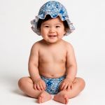 Conjunto de banho para bebê Mirtilo: Chapéu + Calcinha c/ proteção UV FPS +50 - Tip Top