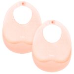 Kit 2 Babadores em Silicone com Pega-Migalhas Rosa (3m+) - Buba