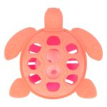 Mordedor com Chocalho em Silicone Tartaruga Rosa (4m+) - Buba