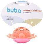 Mordedor com Chocalho em Silicone Tartaruga Rosa (4m+) - Buba