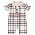 Macacão Curto Gola Polo em Algodão Egípcio George – Coquelicot