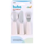 Kit 3 Talheres BubaZoo Off White (6m+) - Buba