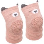 Joelheira Antiderrapante Urso Rosa (6m+) - Buba