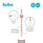 Prendedor de Chupeta em Silicone Cloudy Rosa (3m+) - Buba