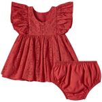 Vestido Babadinhos c/ Calcinha em laise Vermelho - Tip Top