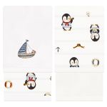 Kit com 2 toalhinhas de boca atoalhadas Pinguim Navy - Mini & Co.