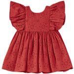Vestido Babadinhos em laise Vermelho - Tip Top