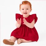 Vestido Babadinhos em laise Vermelho - Tip Top