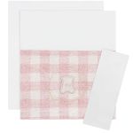 Jogo de lençol 3 peças para Carrinho em algodão egípcio Urso Vichy Rosa - AC Baby