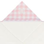 Toalha de banho c/ capuz atoalhado e forro em fralda Urso Vichy Rosa - AC Baby