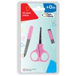 Kit Cortador Lixa e Tesoura Unhas Bebê Rosa (0m+) -  Pais e Filhos