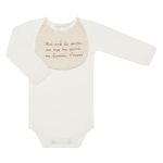 Body longo Anjo da Guarda em algodão egípcio Marfim - AC Baby